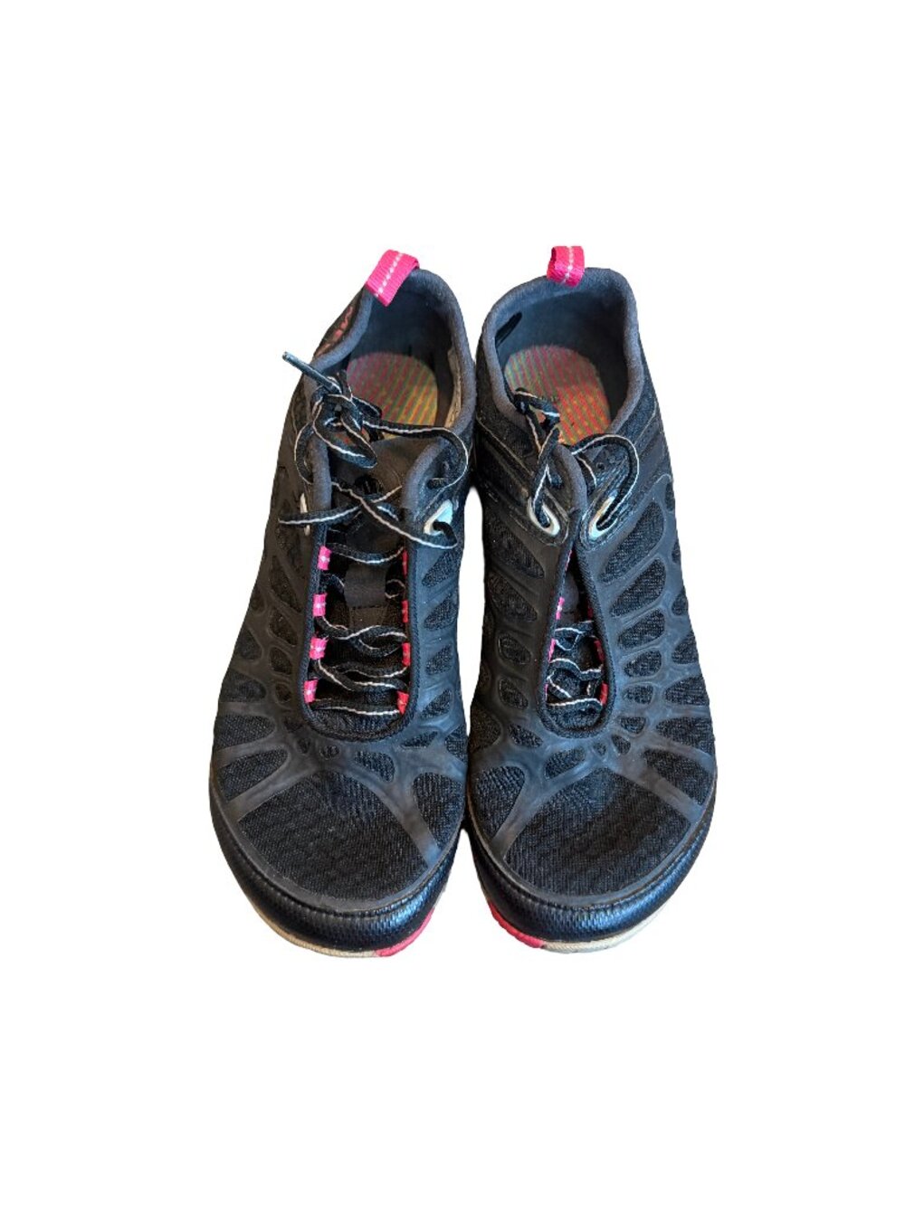 Merrell Black Pink Mesh Trail Running Sneakers Vibram Sole Lace Size 7 Women's